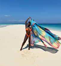 Load image into Gallery viewer, A women on a white sand beach wearing the Ibiza bikini