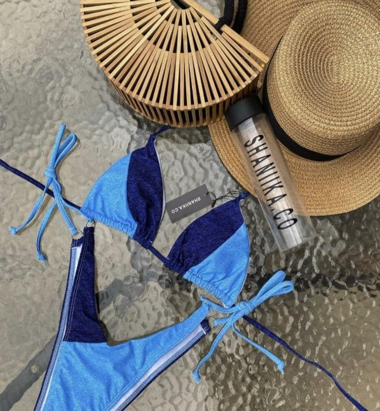 Gemini Bikini two tone Denim look 