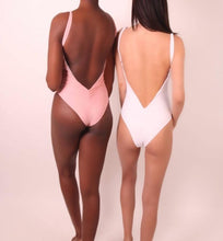 Load image into Gallery viewer, Emily One Piece Shown in both colours Pink and white 
