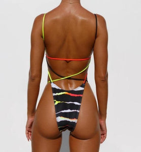 Back of Bianca One Piece High leg swimsuit
