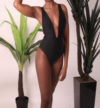 Load image into Gallery viewer, Bella One Piece swimsuit in black fits like a glove 
